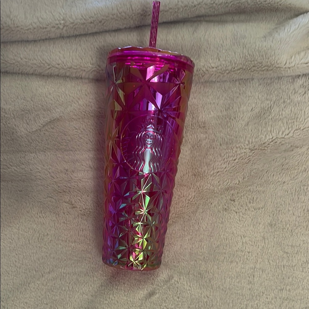 Starbucks Pink Textured Water Bottle - Picture 1 of 6